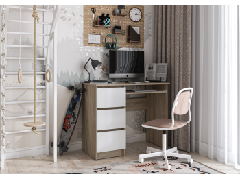 Стол Cina 900*766*500  (Дуб Сонома / Белый)