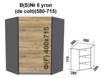 Madera SN6 colț dreapta (580-715 corp gri grafit / fațadă stejar kraft auriu)