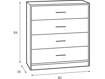 NEPO КОМОД 4S (ДУБ СОНОМА/НИМФЕА АЛЬБА)