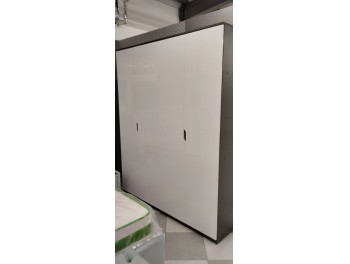 Шкаф Мария 4Д (графит серый / белый глянец)