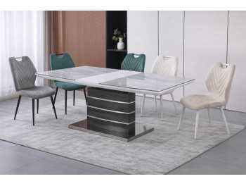 Стол DT-2417-1  (белый+чёрный+коричневый / чёрный (White+black+brown))