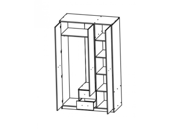 Nepo Шкаф SZF3D2S N (дуб сонома/нимфеа альба)
