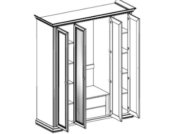 White Шкаф 4D2S шкаф (сосна серебряная)