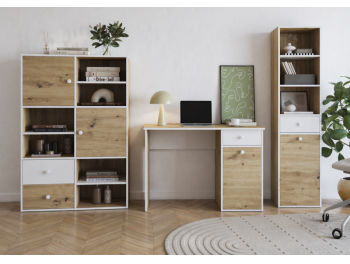 Онтарио пенал 964х1388х410 (Дуб Артизан / Нимфея Альба)