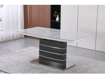 Стол DT-2417-1  (белый+чёрный+коричневый / чёрный (White+black+brown))