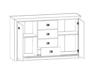 KOEN II Комод KOM2D4 (сосна аризонская/дуб корабельный)