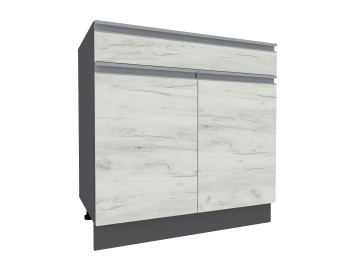 Madera JN21 1S2U (800-715 corp grafit gri / fațadă din stejar kraft alb)