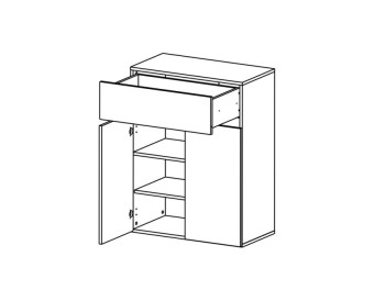 Лондон Тумба KOM2D1S (кашемир / антрацит)