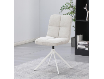 Стул DC 1081 ( UF865-02 бежевый / белый (UF865-02 Beige+white legs))