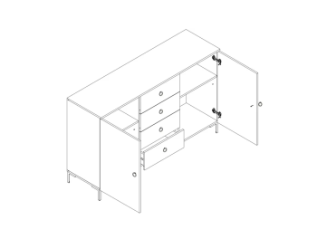 Симпл Комод  KOM2D4S (макадемия / дуб ливорно)