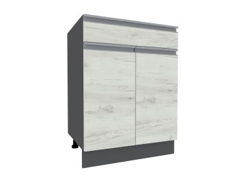 Madera JN20 1S2U (600-715 corp grafit gri / fațadă din stejar kraft alb)