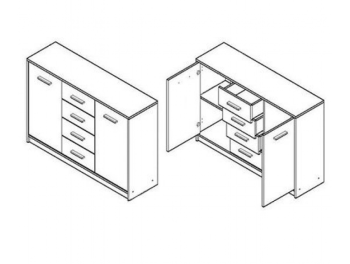 NEPO КОМОД 2D4S (ДУБ СОНОМА/НИМФЕА АЛЬБА)