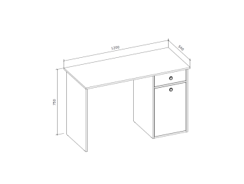 Онтарио стол 1200х750х540 (Дуб Артизан / Нимфея Альба)
