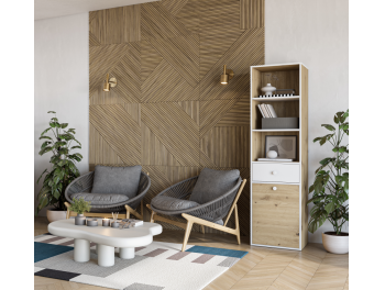 Онтарио пенал 484х1770х410  (Дуб Артизан / Нимфея Альба)