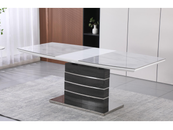 Стол DT-2417-1  (белый+чёрный+коричневый / чёрный (White+black+brown))