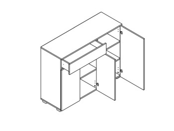 Rebeca Комод KOM3D1S (дуб артизан /чёрный)